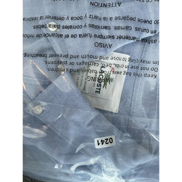 Lacoste Oxford Shirt Mens Large Blue Classic Fit  Button Down Preppy Old Money - Picture 10 of 10